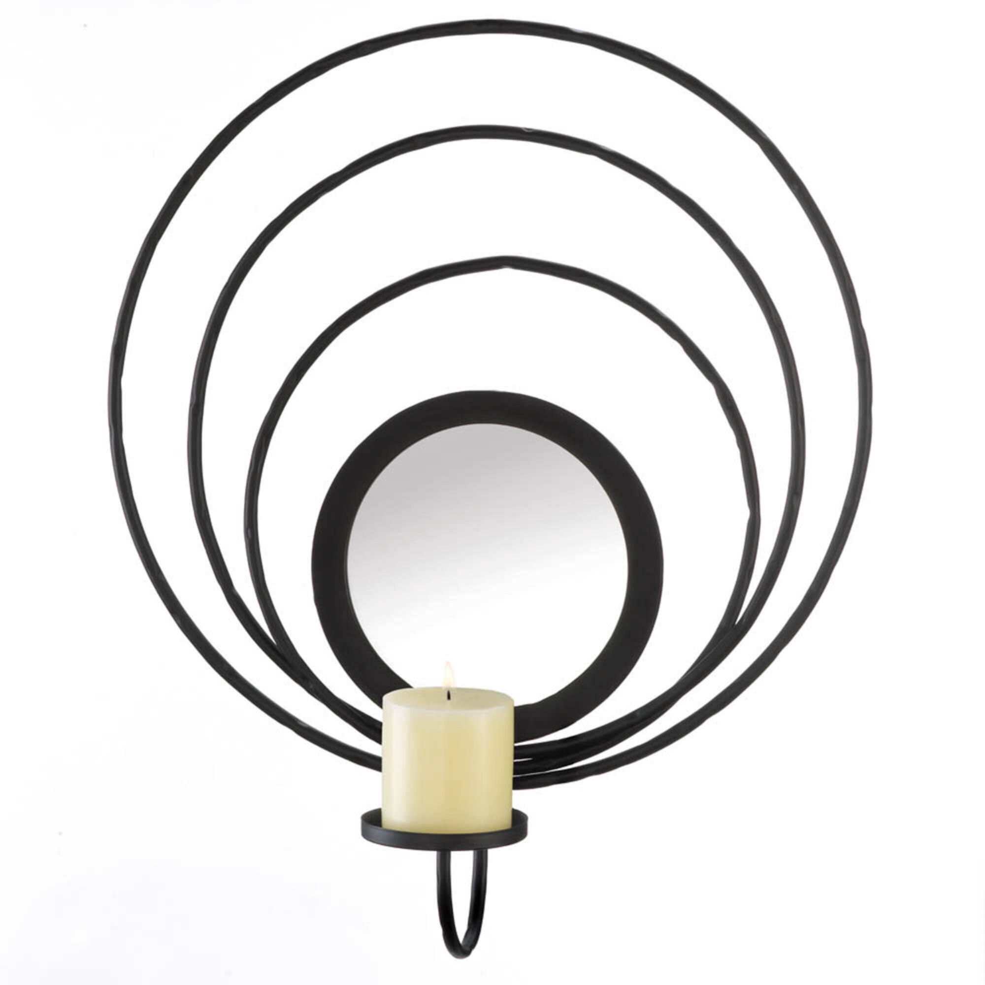 21" Circle Mirror Candle Wall Sconce